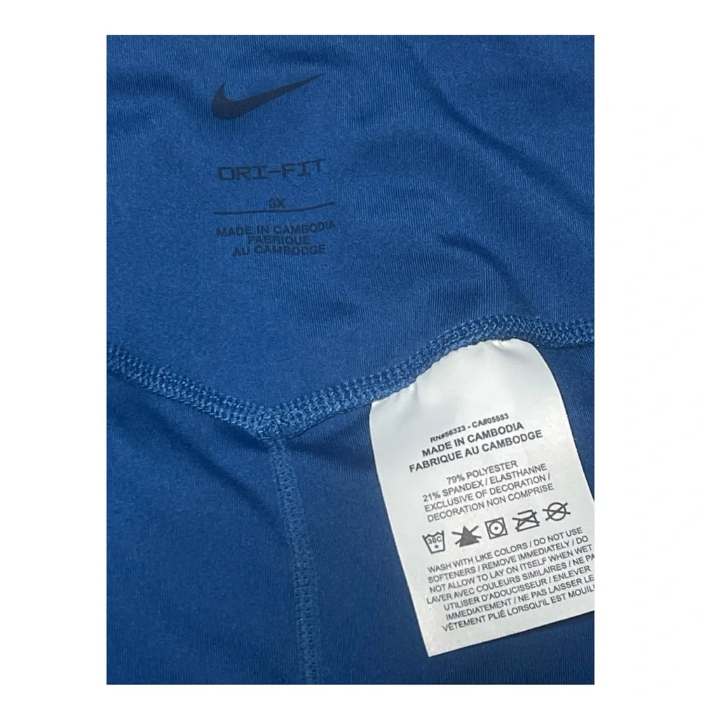 NIKE One Women’s Plus Tight Fit Mid Rise 7/8 Running Tights | 3X | Blue - Picture 3 of 6